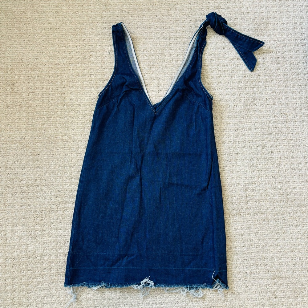 Stradivarius knotted strap denim dress